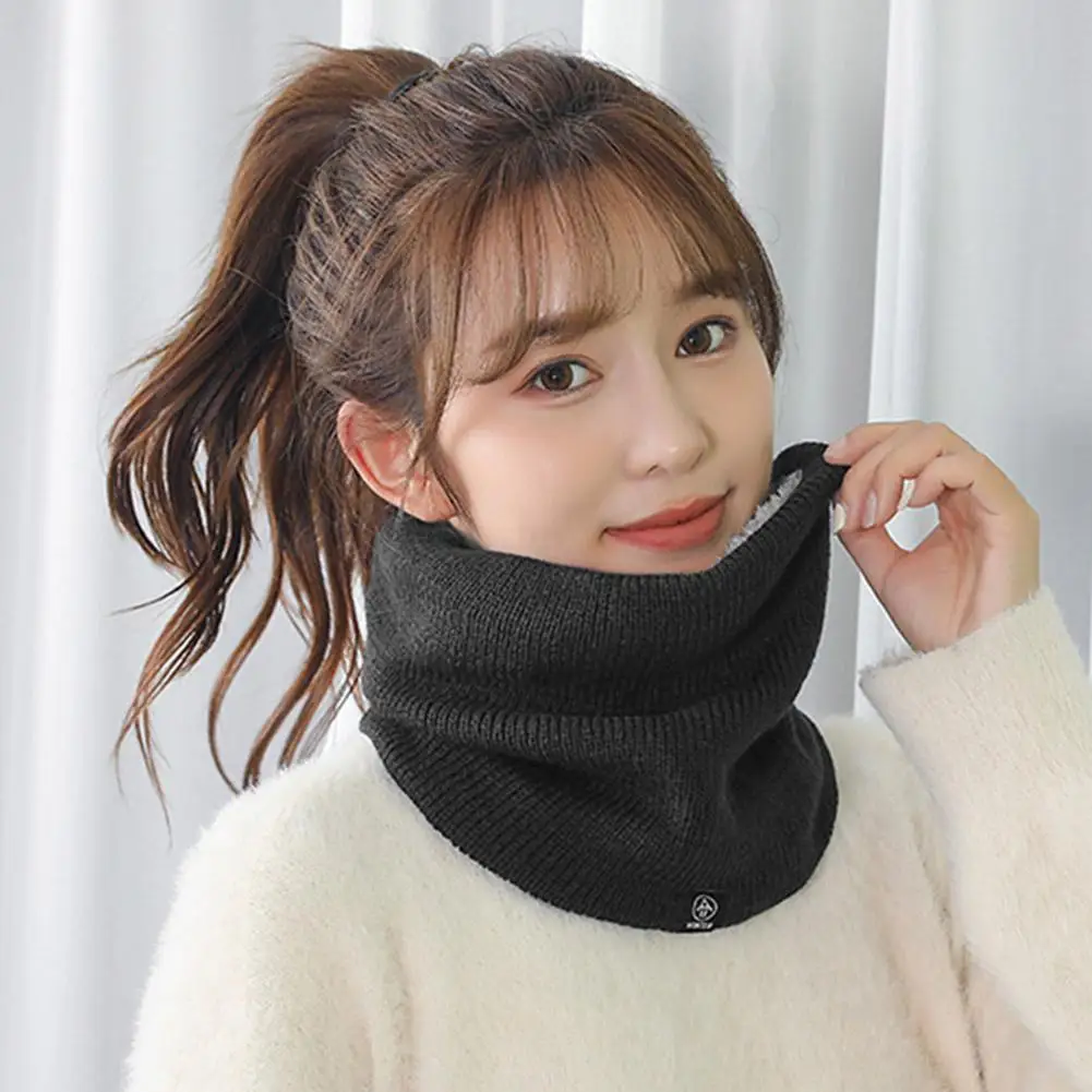 New Fashion Women Knitted Scarf Solid Cashmer Like Winter Snood Scarves Lady Warm Wool Fur Thick Unisex Men Neck Scarfs