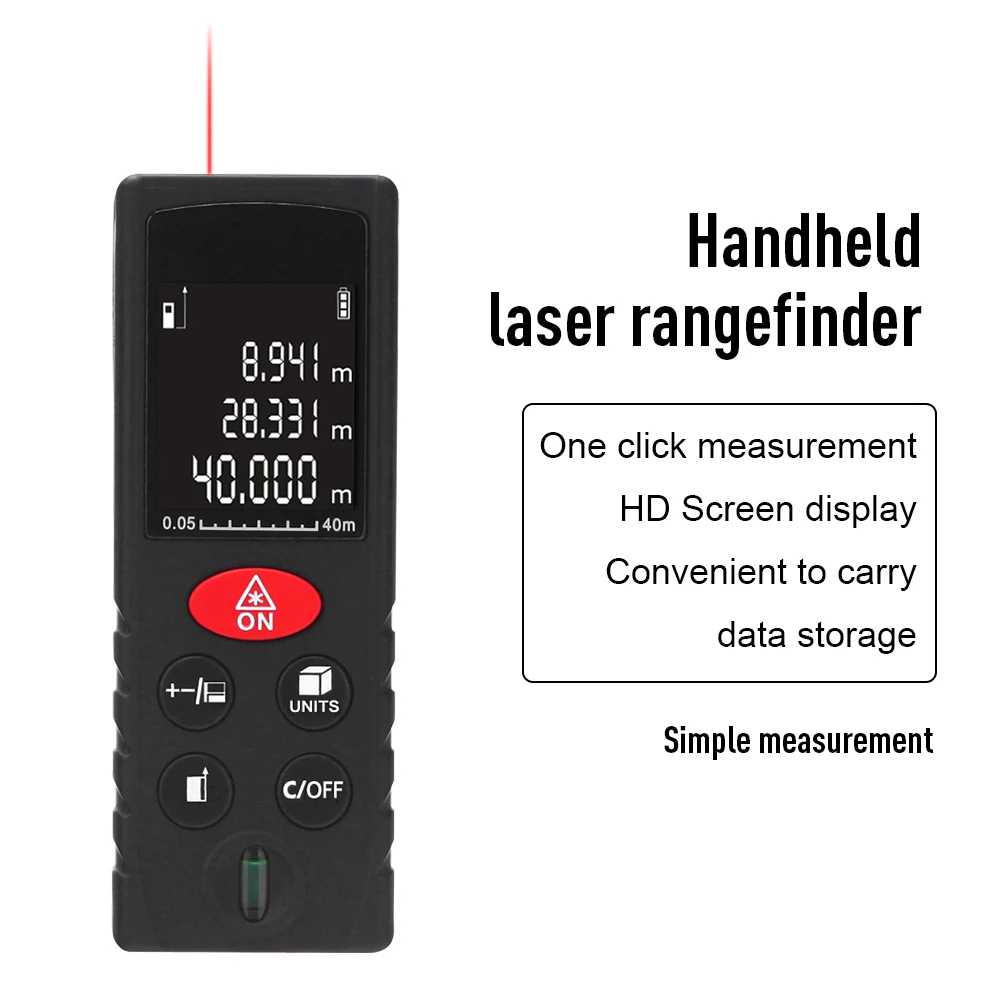 Imagem -02 - Rz-telêmetro a Laser Portátil Multifuncional Dispositivo de Medição Fita Métrica Medidor de Distância 40m 60m 80m 100m