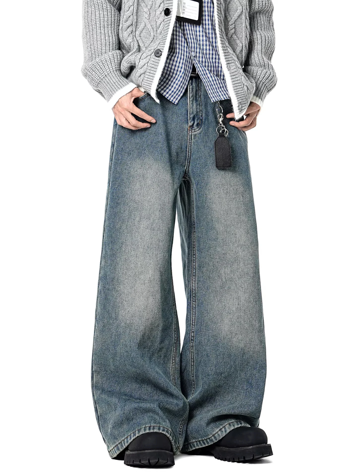 

Мужские джинсы Wukong Has Sto: модные американские прямые джинсы свободного кроя, повседневные универсальные длинные брюки для молодежи