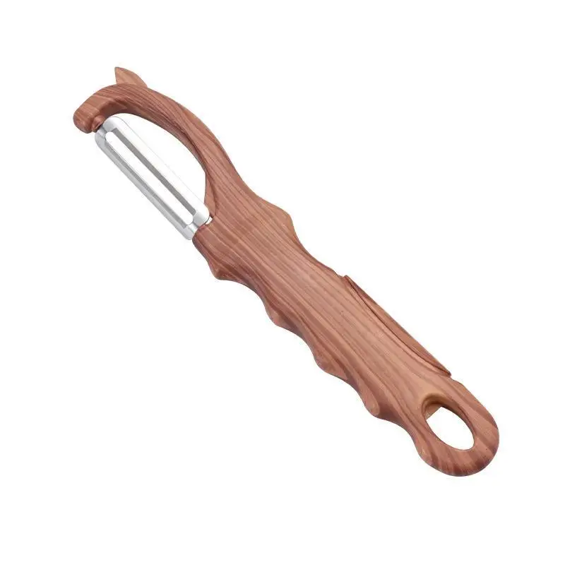 Hot Sale Vegetable Fruit Peeler Sharp Stainless Steel Blade Ergonomic Wood Grain Handle For Home Kitchen Food Prep Cooking Tools