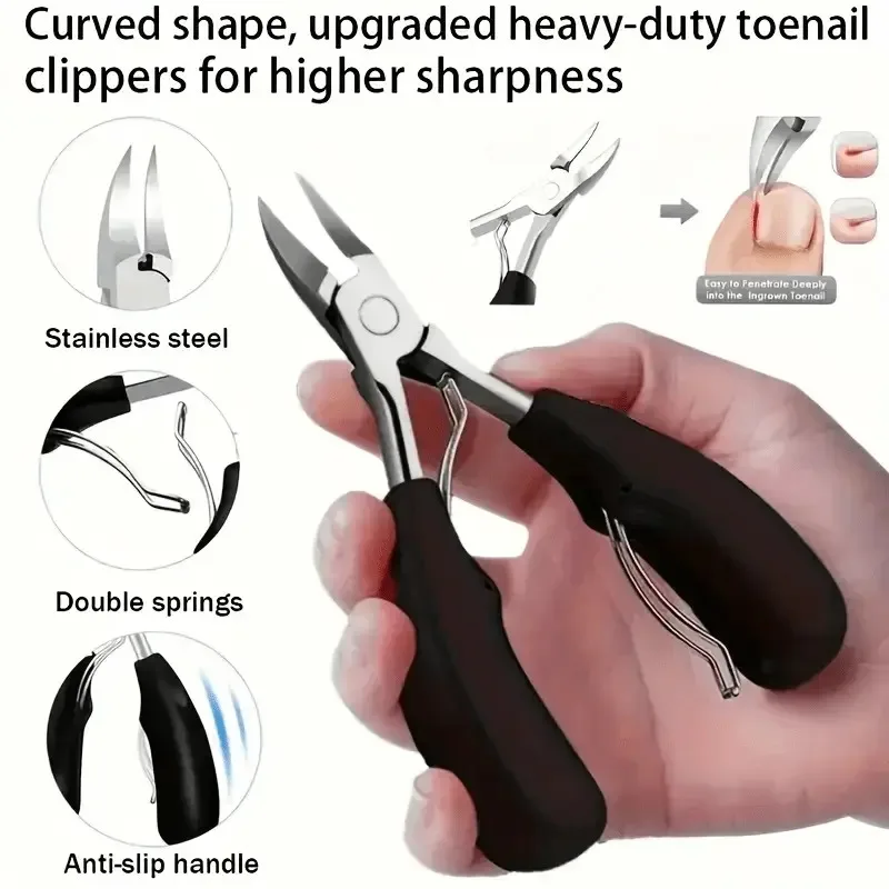 Stainless Steel Nail Clippers Inner-Growing Nail Scissors Exfoliating Scissors for Toenails Suitable for In-Growing Thick Nails