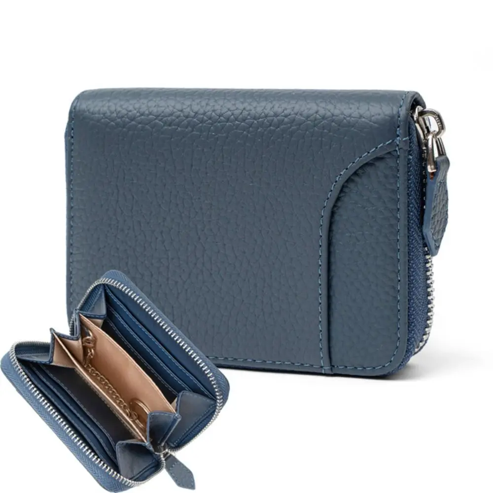 

Genuine Leather Men Short Wallet RFID Blocking Protection with Key Ring Credit Cards Holder Waterproof Multi-card