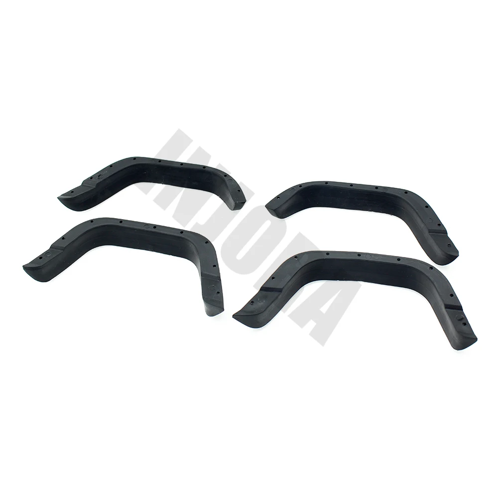 INJORA 1:10 RC Crawler Black Rubber Fender Flares for Axial SCX10 II 90046 90047 Body Car Shell