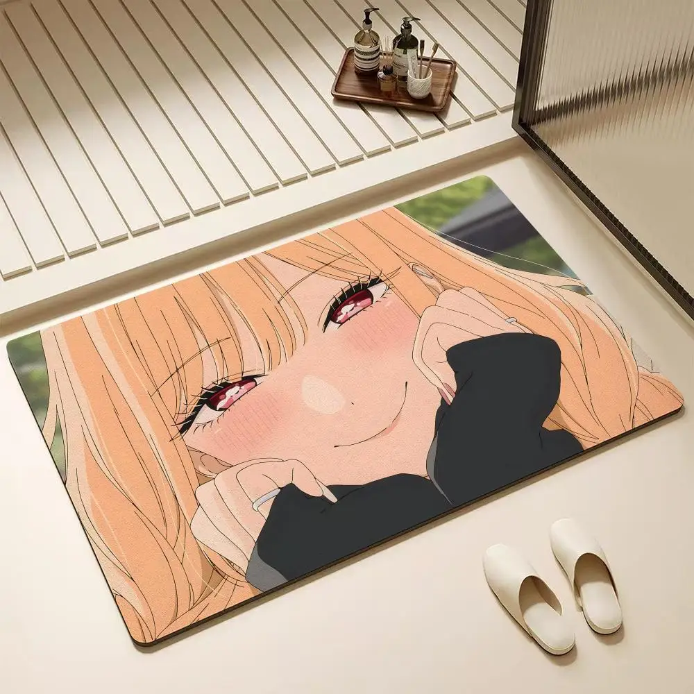 Anime M-My Dress-Up D-Darling Tapis de sol en diatomite – Tapis de salle de bain très absorbant, antidérapant et à séchage rapide