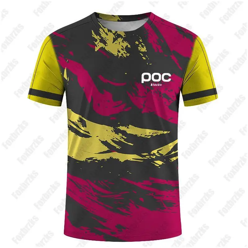 

2024 Blacks poc New Motorcycle Mountain Bike T-shirt Team Downhill Jersey MTB Offroad MX Bicycle Top Cross Country