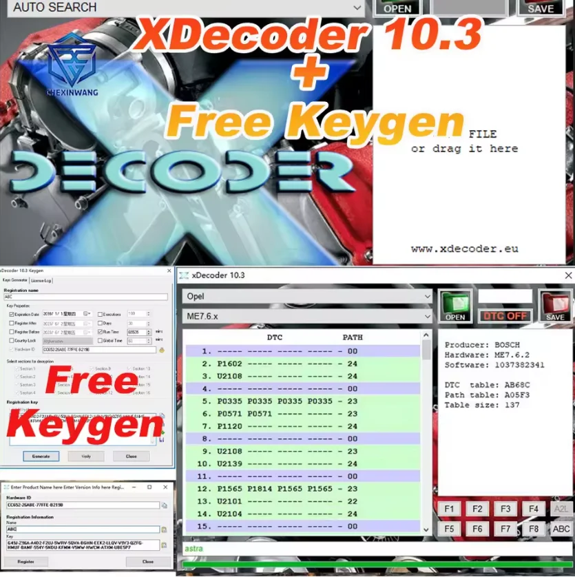 Hot selling Xdecoder 10.3 with Keygen DTC Remover Crack DTC OFF Delete Software for Hyundai/VAG EDC15 EDC16 EDC17 Xdecoder