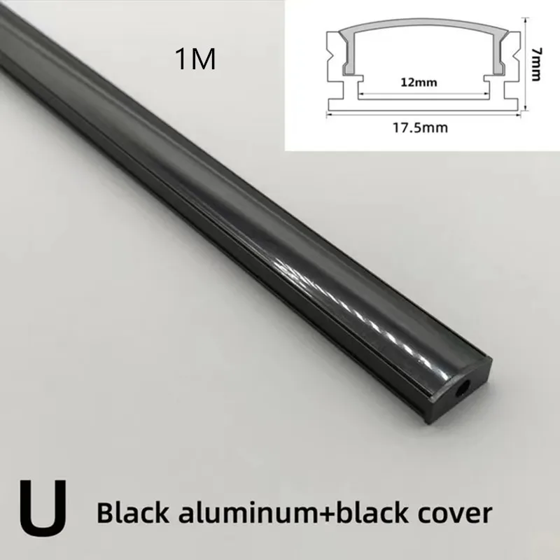 10-50 stuks/verpakking 1M U/V Zwarte Vorm Hoek Aluminium Profiel led Kanaalhouder voor LED strip lichtbalk Onderkastlamp Keuken