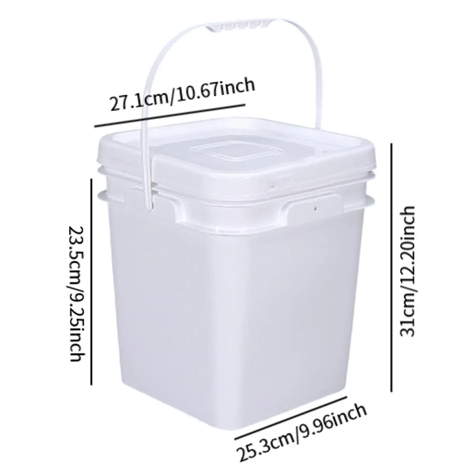 Square Bucket Empty Paint Can Lightweight Convenient Heavy Duty with Lid Paint Bucket Food Storage Container for Water