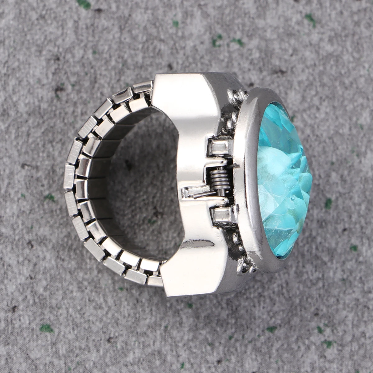 

Oval Finger Watch Watch-Shaped Ring Fashion Mini Unisex Watches for Men Women Stretch Elastic Band Unique Gift for Kids Friends