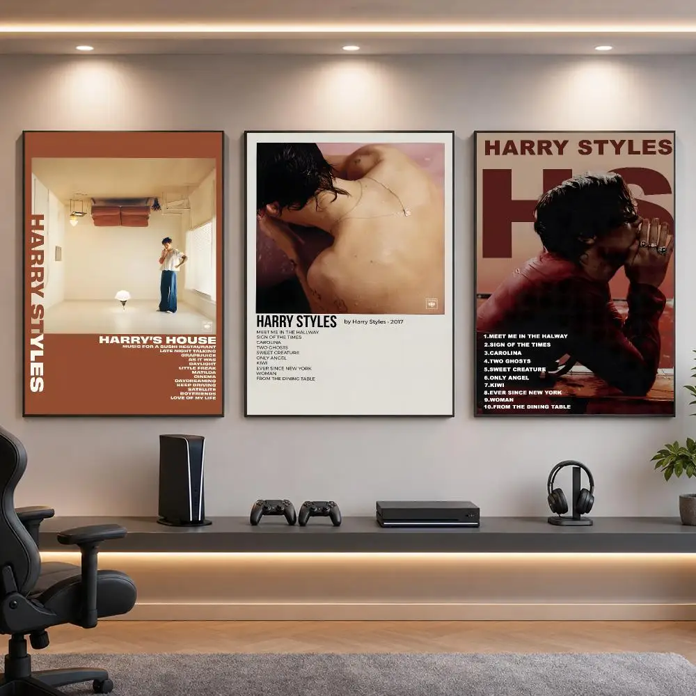 Singer H-Harry Styles British Pop Poster HD Removable Wall Art Gift Bedroom Lounge Dorm Office Gaming Cafe Bars