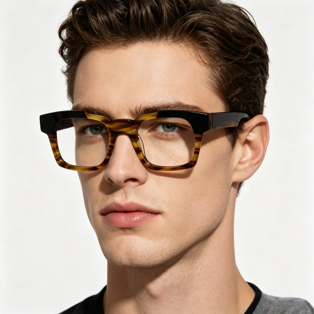 

BETSION Vintage Square Full Rim Reading Glasses 48mm Presbyopia Thick Acetate Fashion Spectacle Prescription Black Tortoise