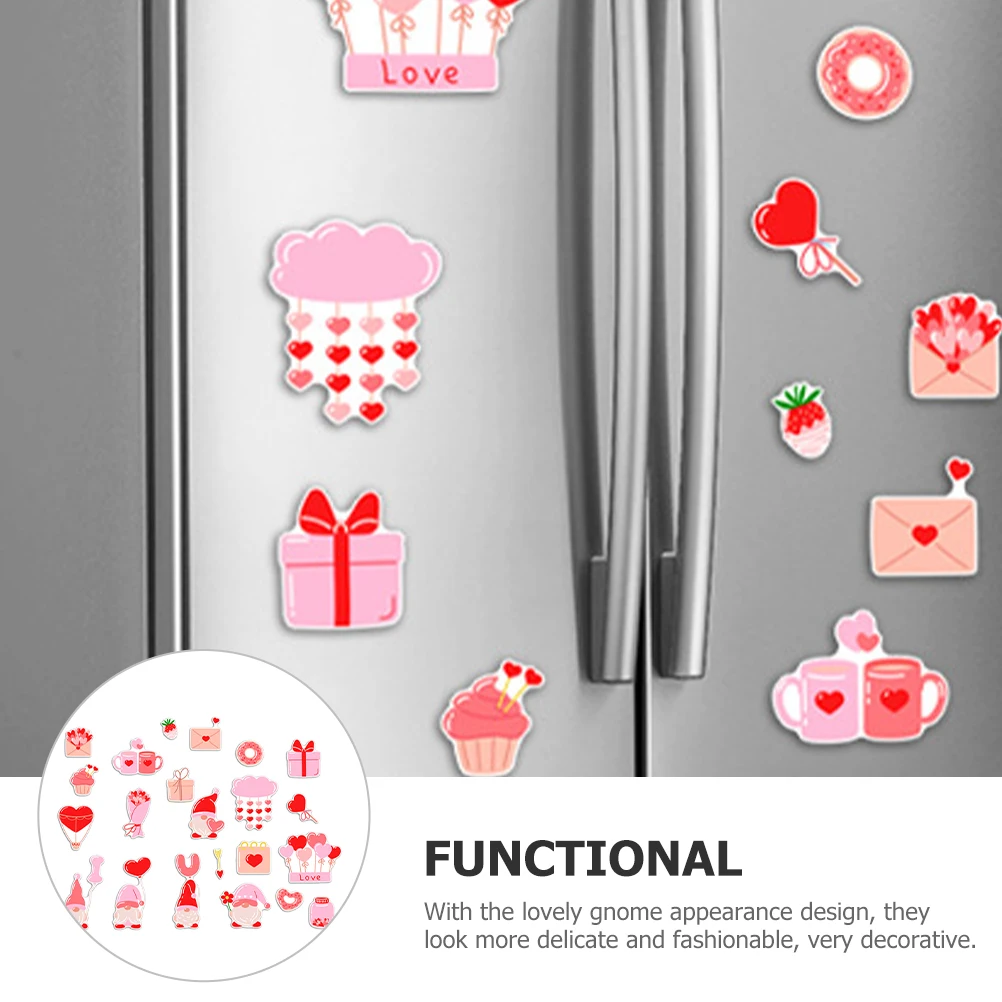 

Magnetic Stickers Refrigerator Magnets Cute Fridge Valentines Decorations Decorative Cartoon
