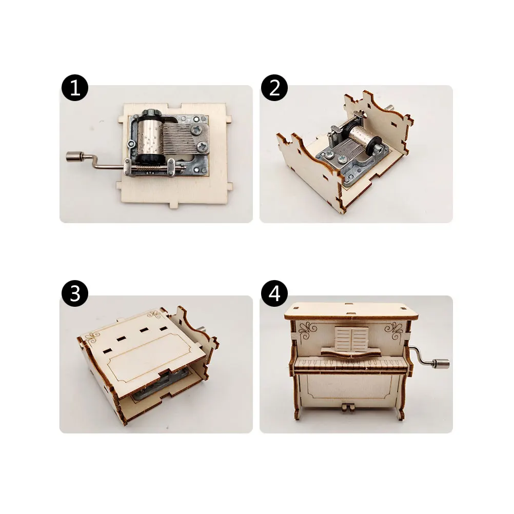 

Wooden Music Box Toys H Crank Mini Decorative Keepsake Creative Gift Educational Model Shaped Musical For Kids