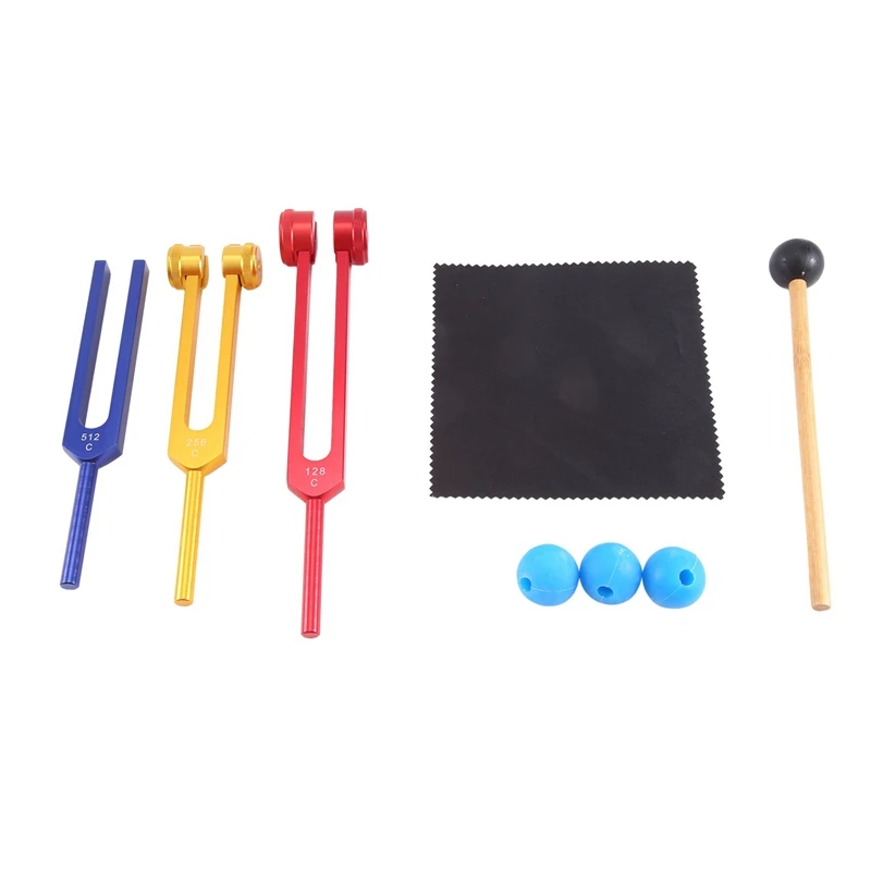 Tuning Fork Set (128Hz, 256Hz, 512Hz),For Sound Healing, Meditation, Therapy ,Reliever Stress Durable Easy Install