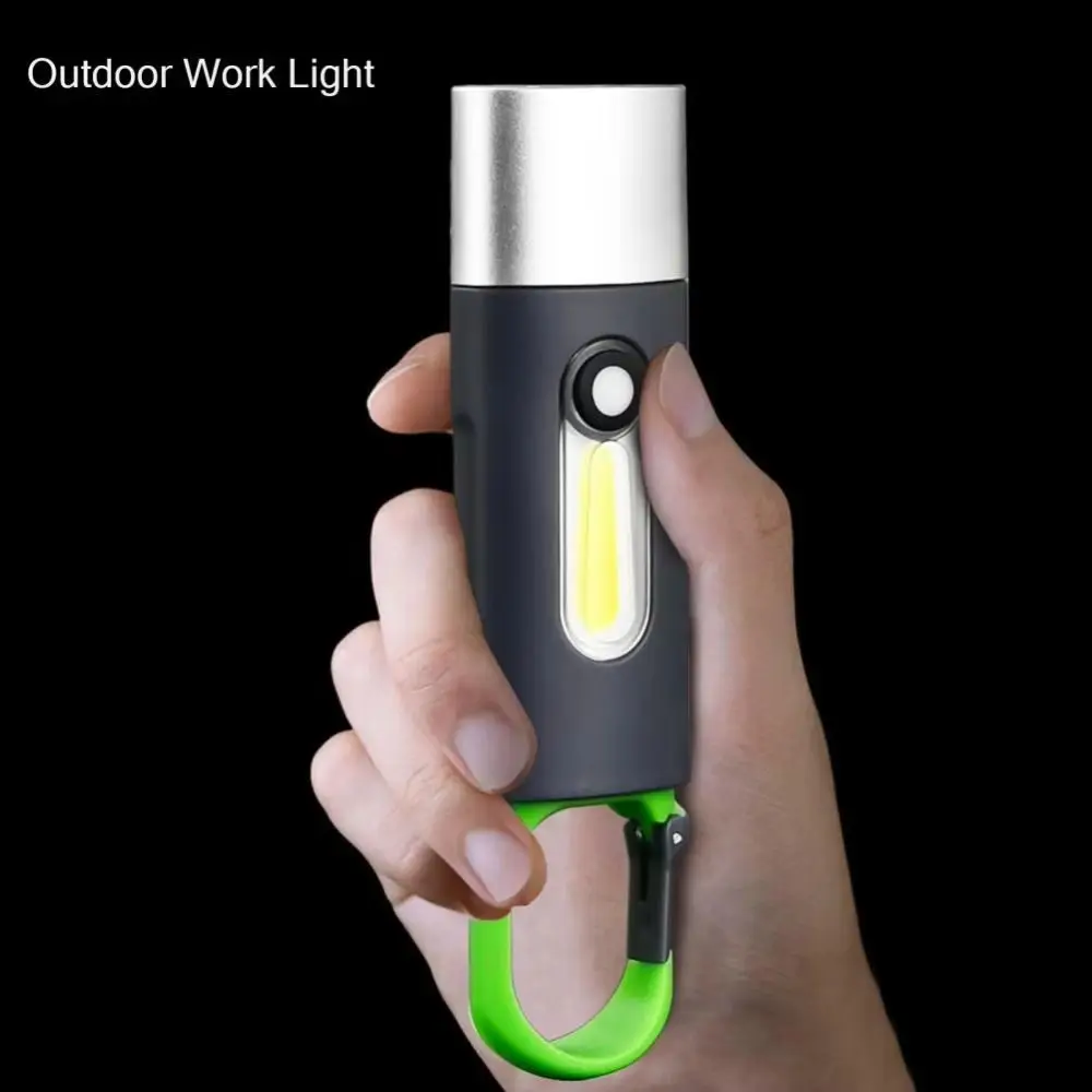 

Red Blue Warning Light Zoomable Flashlight Portable Hook Waterproof Rechargeable Flashlight Battery Percentage Seven Speed Mode