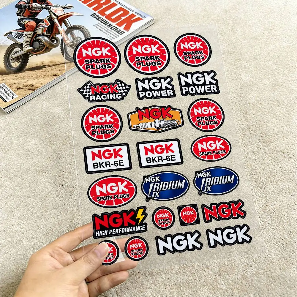 For NGK Reflective Motorcycle Stickers Waterproof Vinyl Decals for Motorbike Helmet Fuel Tank Bike