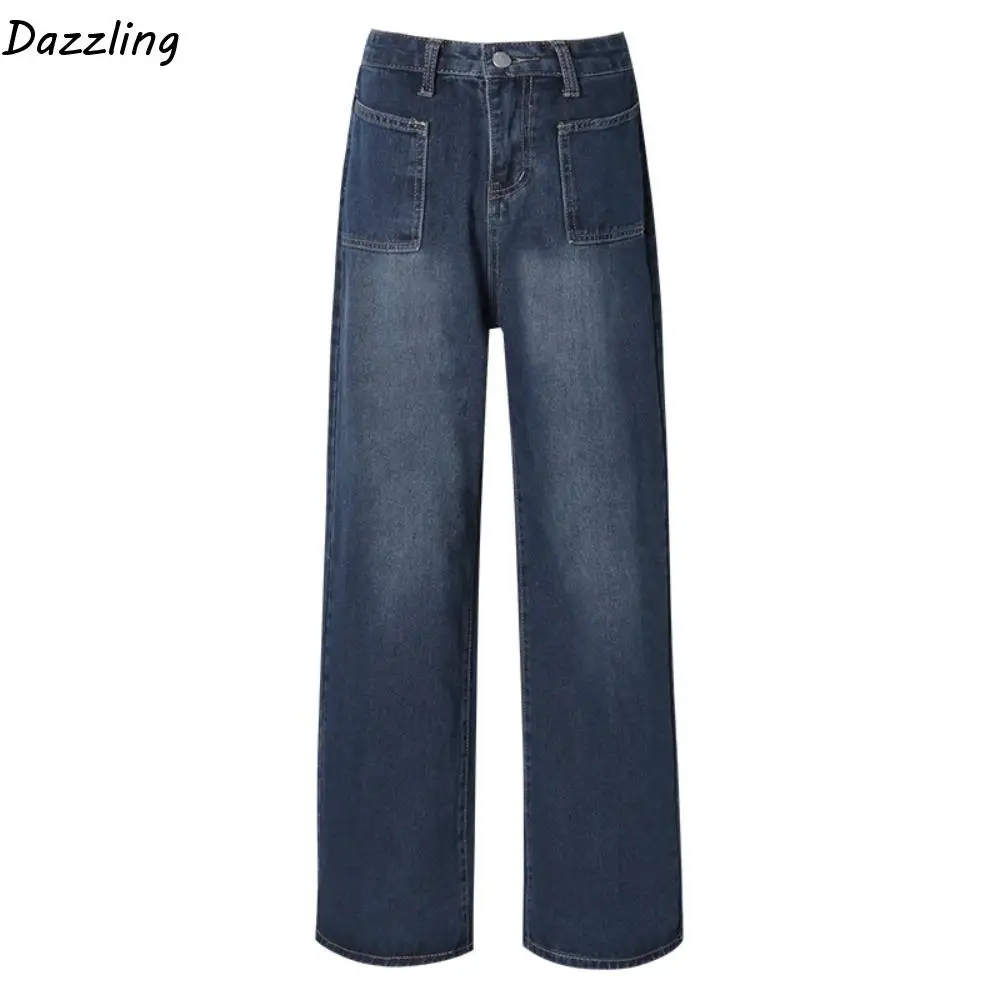 

Мягкие мешковатые джинсовые джинсы, широкие прямые джинсы, женские ковбойские брюки в стиле ретро Y2k, женские ковбойские брюки
