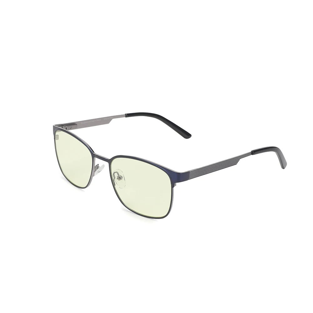 Gafas cuadradas clásicas para hombre y mujer, lentes transparentes para ordenador, redondas de Metal, antiluz azul, AC44