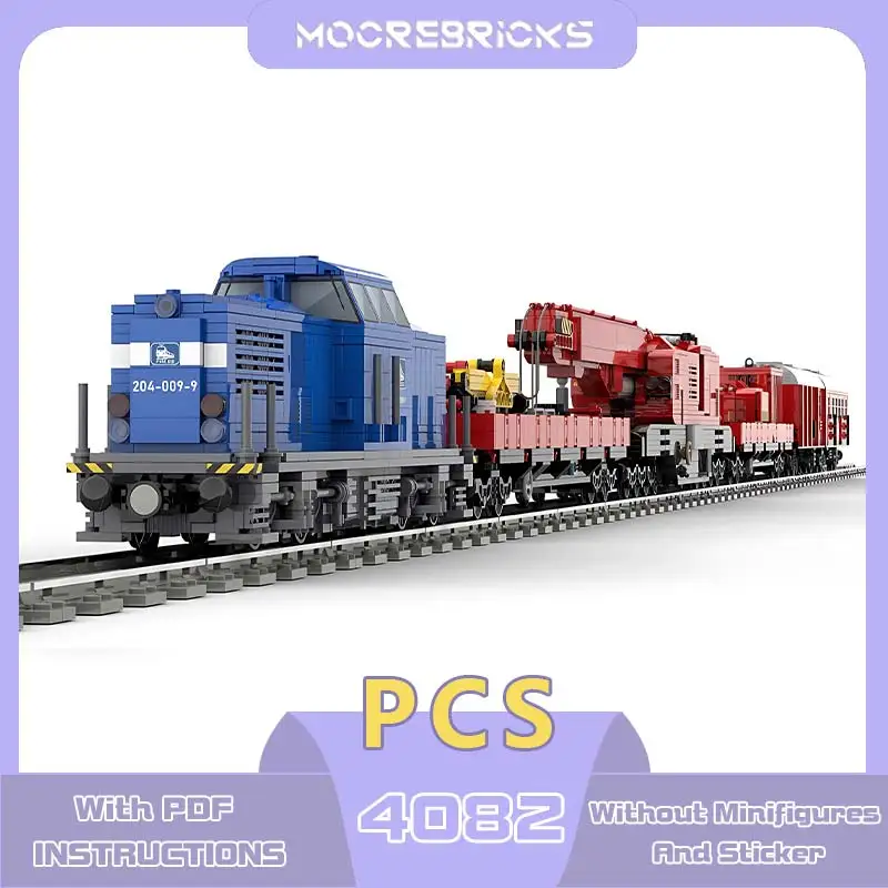 

City Series Emergency Crane Train Model Building Blocks Railway Locomotive DIY Assembly Creative Bricks Kids Birthday Toys