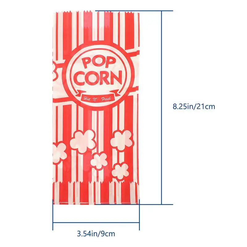 100pcs Paper Popcorn Bags Snack Treats Storage Bag Nougat Biscuit Bread Toast Bag Bulk Paper Containers Holders Party Favor