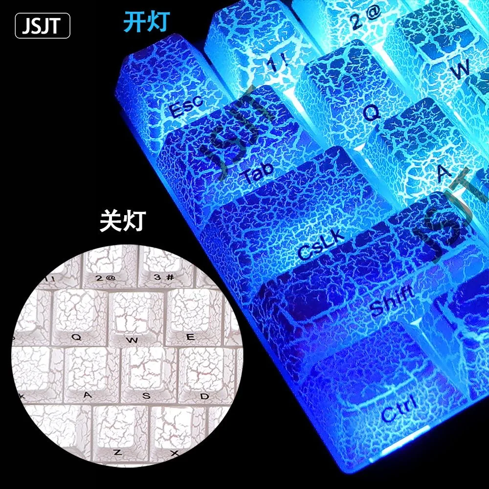 Fission translucent Keycap Side Carving Cherry Profile PBT Dye-Sub for 61/75/87/104 Mechanical Keyboard Keyscaps for Alice