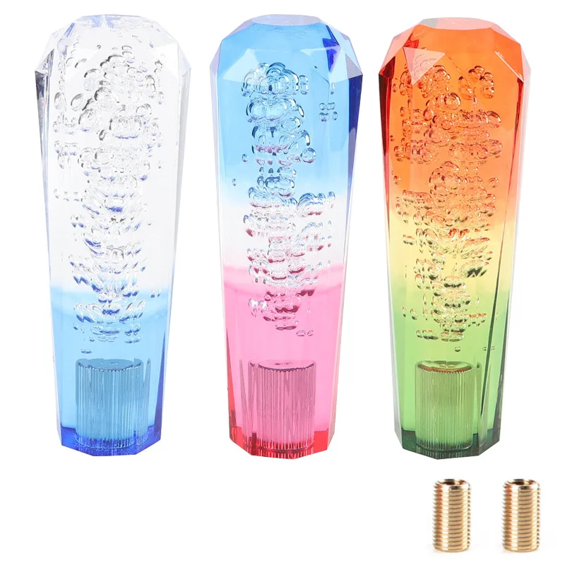 

15cm 3 Colors Car Resin Auto Manual Gear Shift Knob Shifter Head Stick Crystal Transparent Bubble Replacement Handle Lever MT