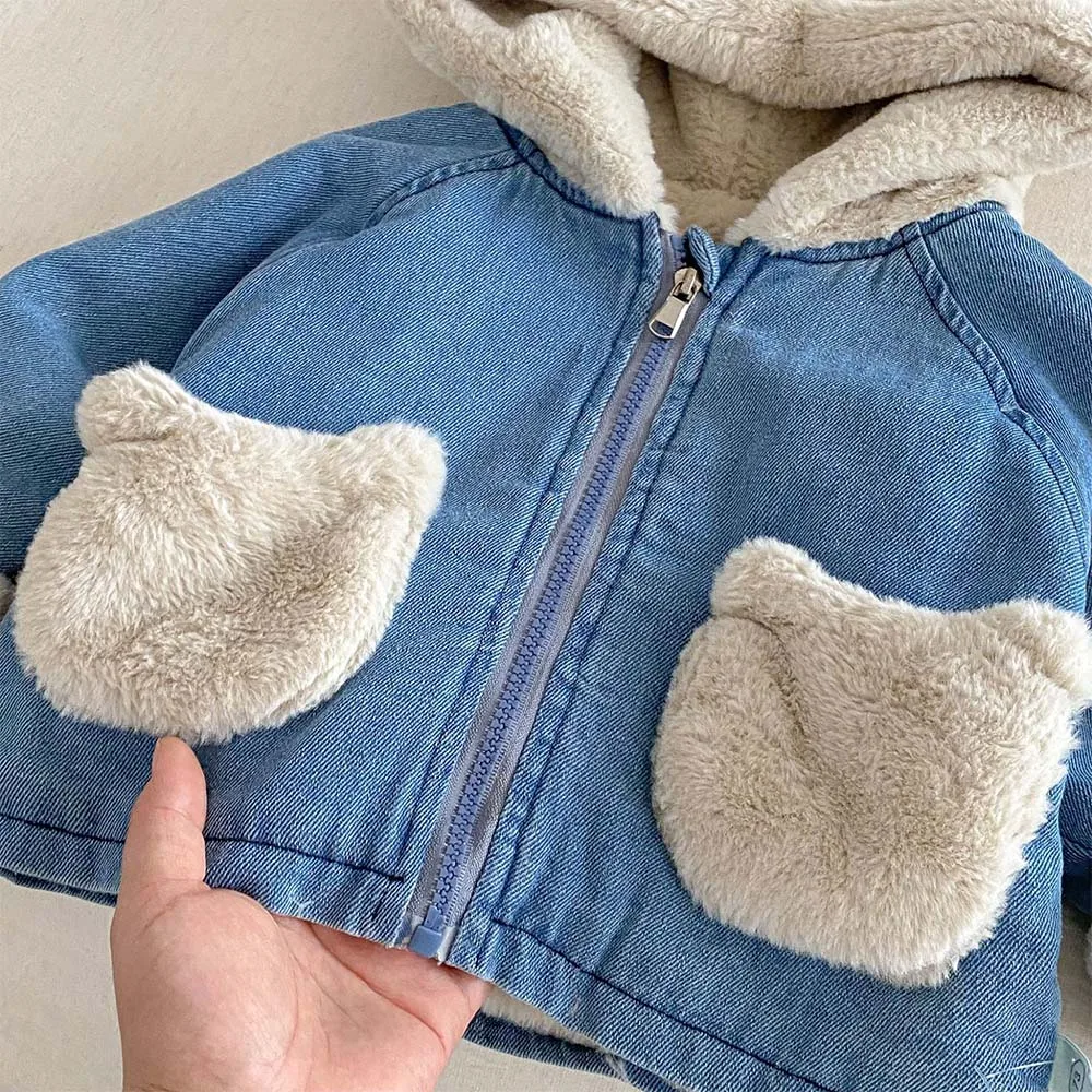 فتاة معطف الشتاء الصوف رشاقته الدافئة مقنعين الفتيان السترات جديد وصول الثلوج الأطفال ملابس خارجية لعيد الميلاد عيد ميلاد #2