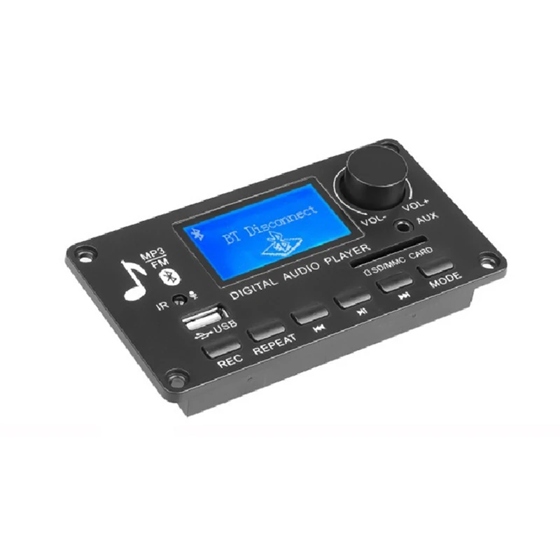 DC 12V MP3 Scheda di Decodifica Amplificatore Ricevitore Autoradio Lettore Mp3 Bluetooth V5.0 Modulo SD USB MP3 FM AUX Record-A22U