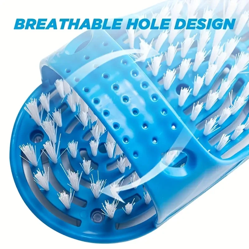 A Massage Brush Specifically Designed for the Feet, with a Strong Suction Cup for Shower Floors to Prevent Slipping, Foot Cleaning Brush to Remove Dead Skin, Made of Durable Plastic Material, Suitable for All Seasons, Ergonomic Handle for Comfortable Massage — Suitable for 90 Areas, Easy to Clean and Hang