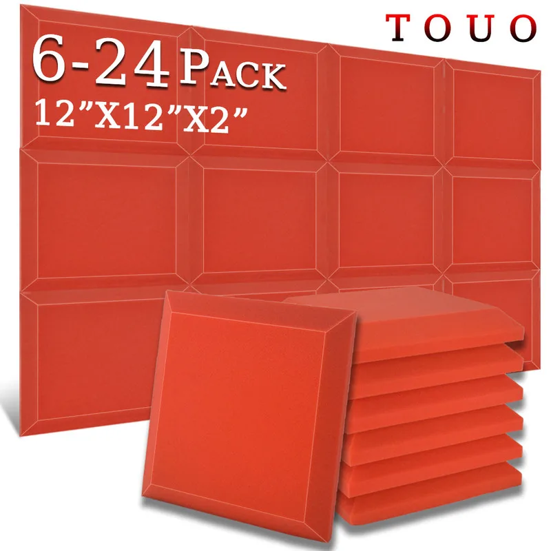 

TOUO Acoustic Foam 6 12 24 Pcs Sound Absorbing Material Home High Density Wall Soundproof Foams Studio Acoustic Treatment