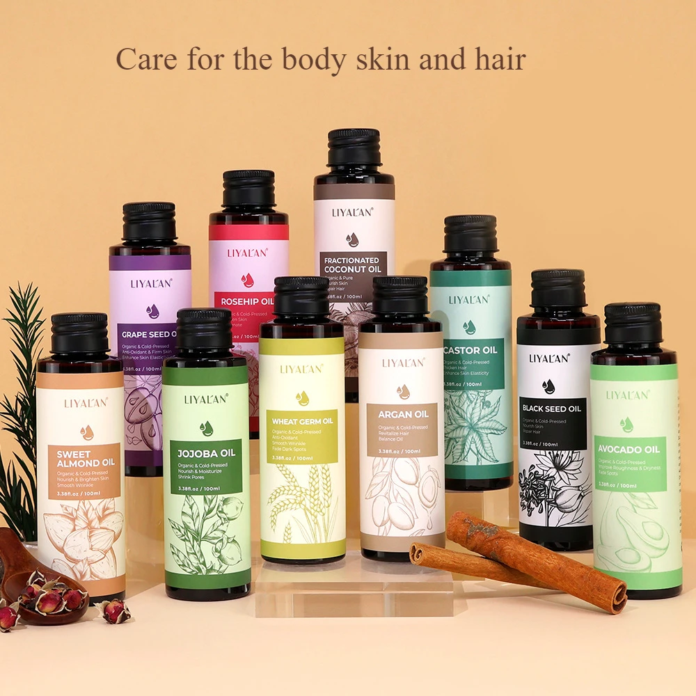 Cold-pressed coconut oil odorless plant-based oil facial hair skin softening improving hair quality firming skin antioxidant
