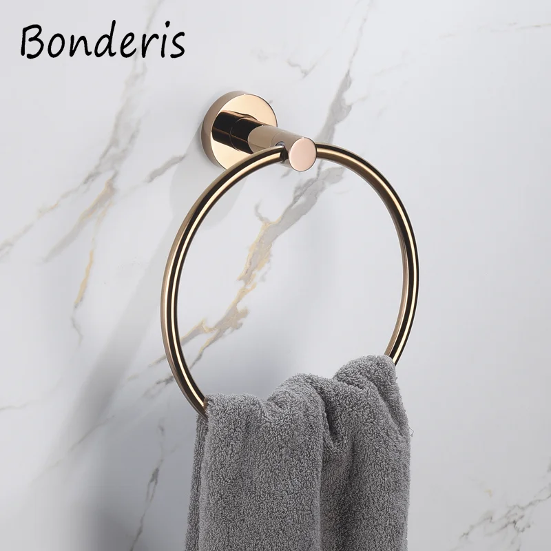 Glossy Rose Gold Bathroom Accessories 304 Stainless Steel Towel Rack Toilet Roll Paper Tissue Holder Double Cup Towel Bar Hooks