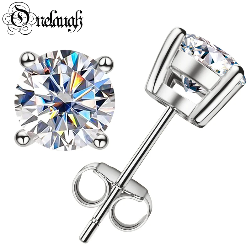 

Onelaugh 925 Sterling Silver Diamond Stud Earrings for Women Total 1.0Ct D Color GRA Mossanite Diamond Gem Wedding Jewelery Gift