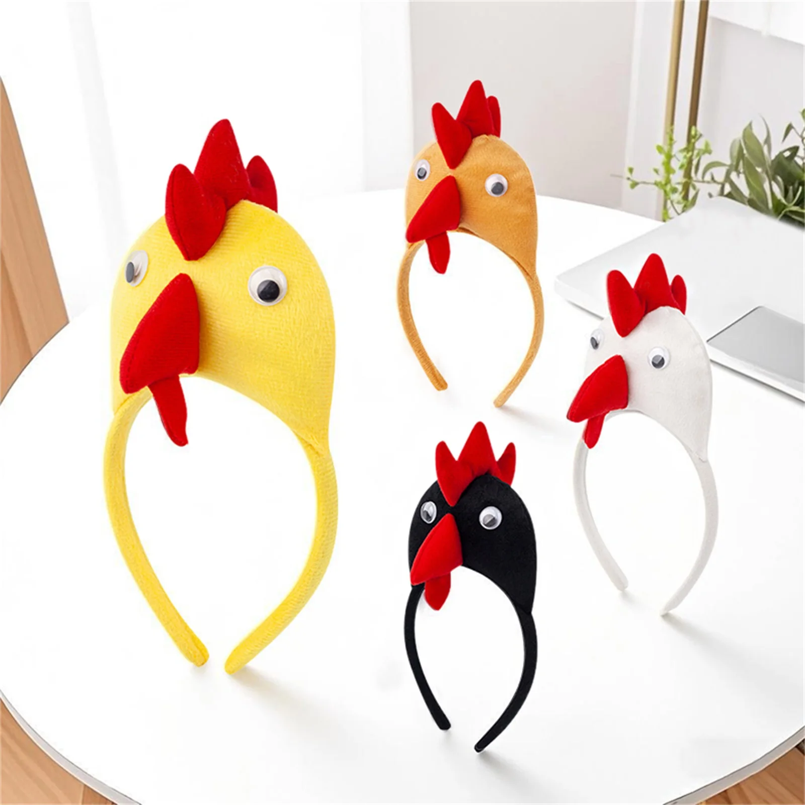 Mädchen Huhn Kostüm A-Linie Tüllrock Haarband Handschuhe Bowtie Hahn Cosplay Kleidung für Halloween