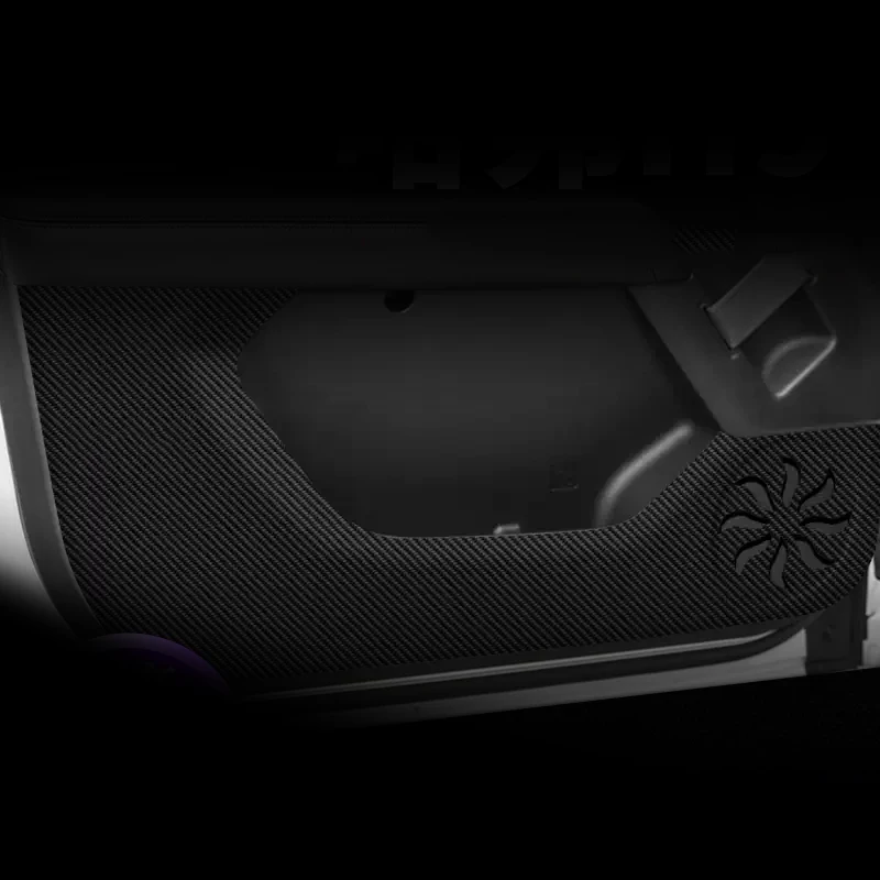 Car Door Anti Kick Pad Carbon Fiber Leather Texture Anti Dirt Protective Sticker Auto Accessory For GWM HAVAL H9 2024 2025 2026