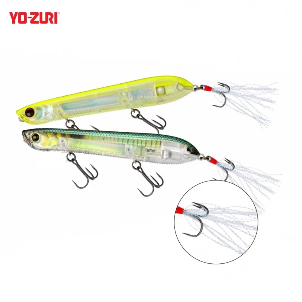 Señuelo duro japonés YO ZURI 3D Prism R1444 Surface Pencil, Long Casting Road Runner, Bass falso Croaker, 1pc