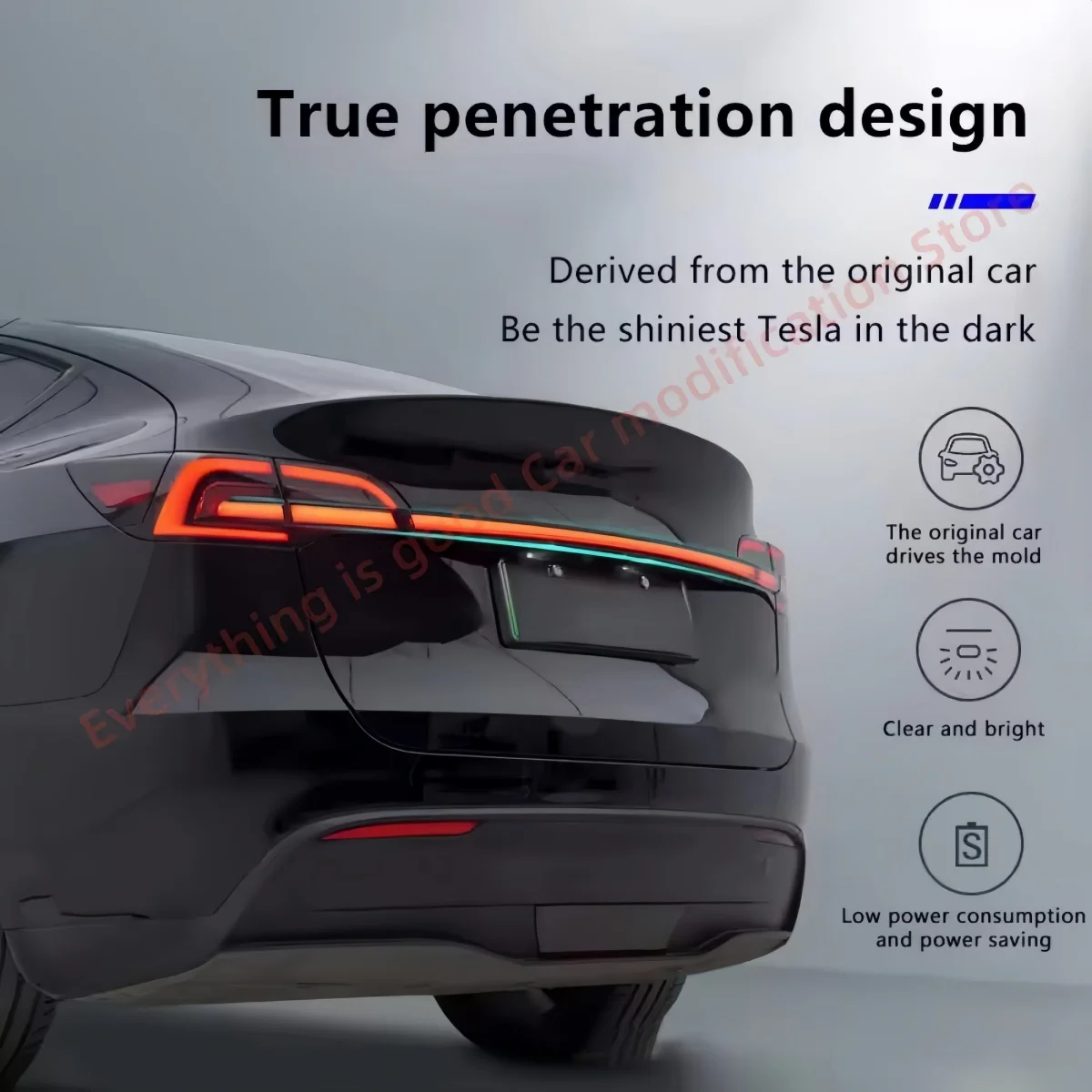 

Fit for Tesla Model 3 Model Y taillight upgrade through taillight auto accessories turn signal inverted headlight fog lights