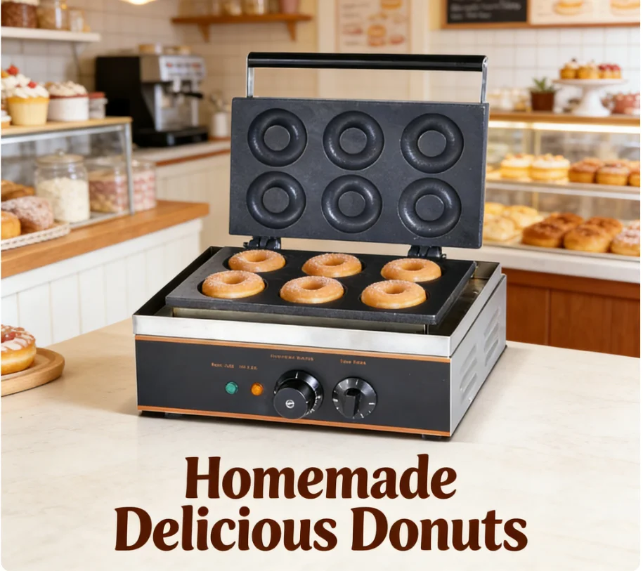 1200W Electric Stainless Steel Toaster Fully Automatic Breakfast Sandwich Donut Maker Household & Hotel Use