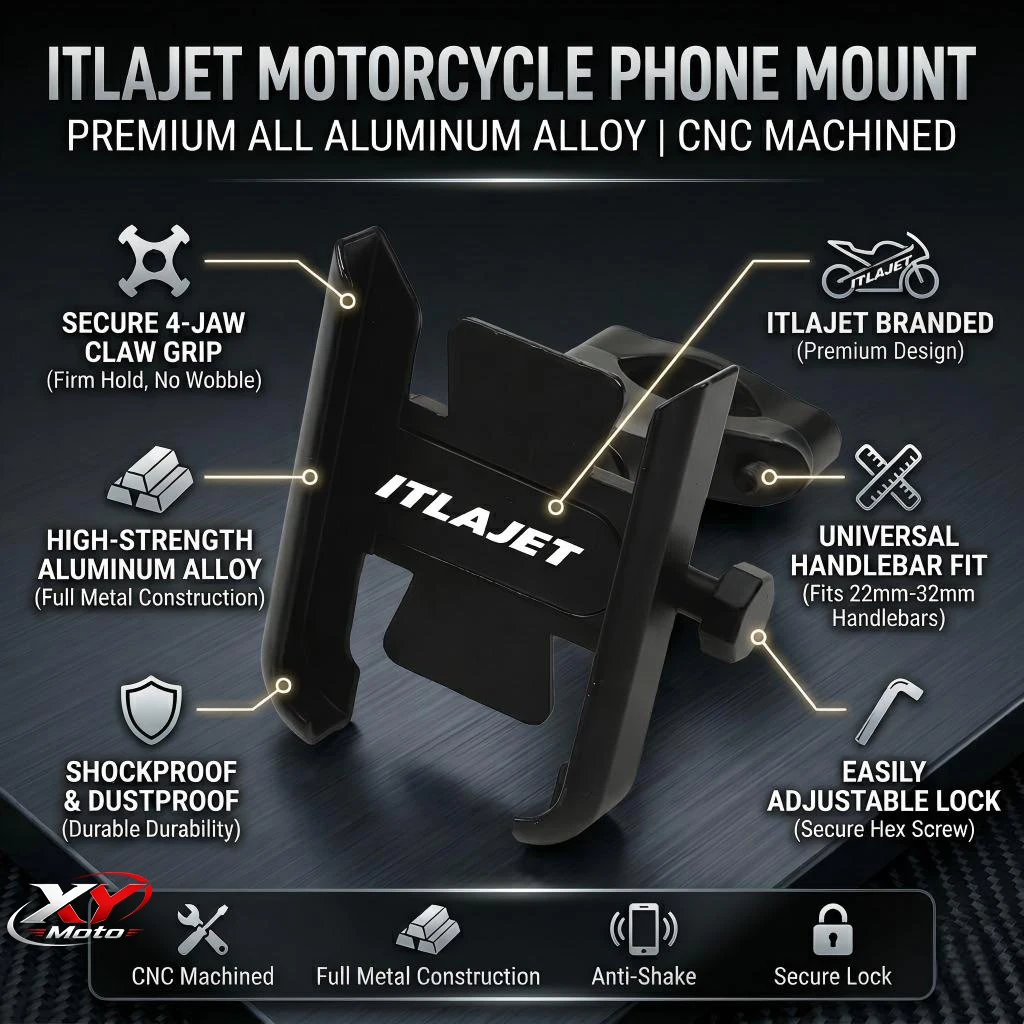 Motorcycle Handlebar Mobile Phone Holder GPS Stand Bracket With LOGO For Italjet Dragster 200 125 150 300 E01 2017 2018