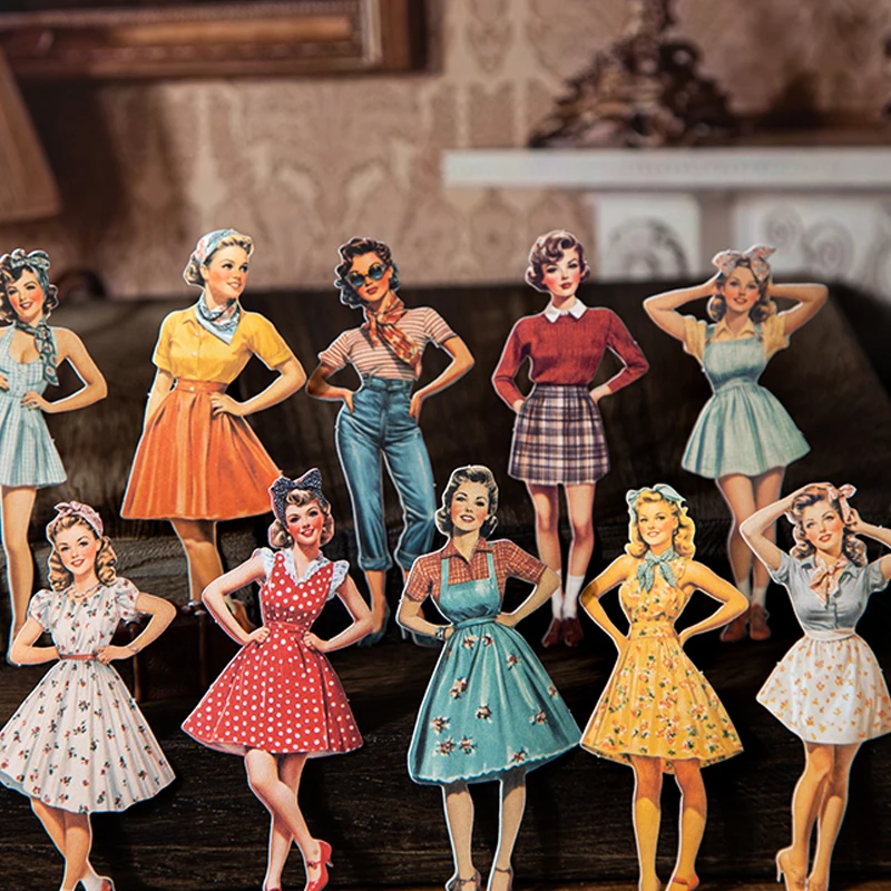 

Mr. Paper 25 sheets/pack female character stickers multi professional clothing female clothing stickers Children's Day gifts