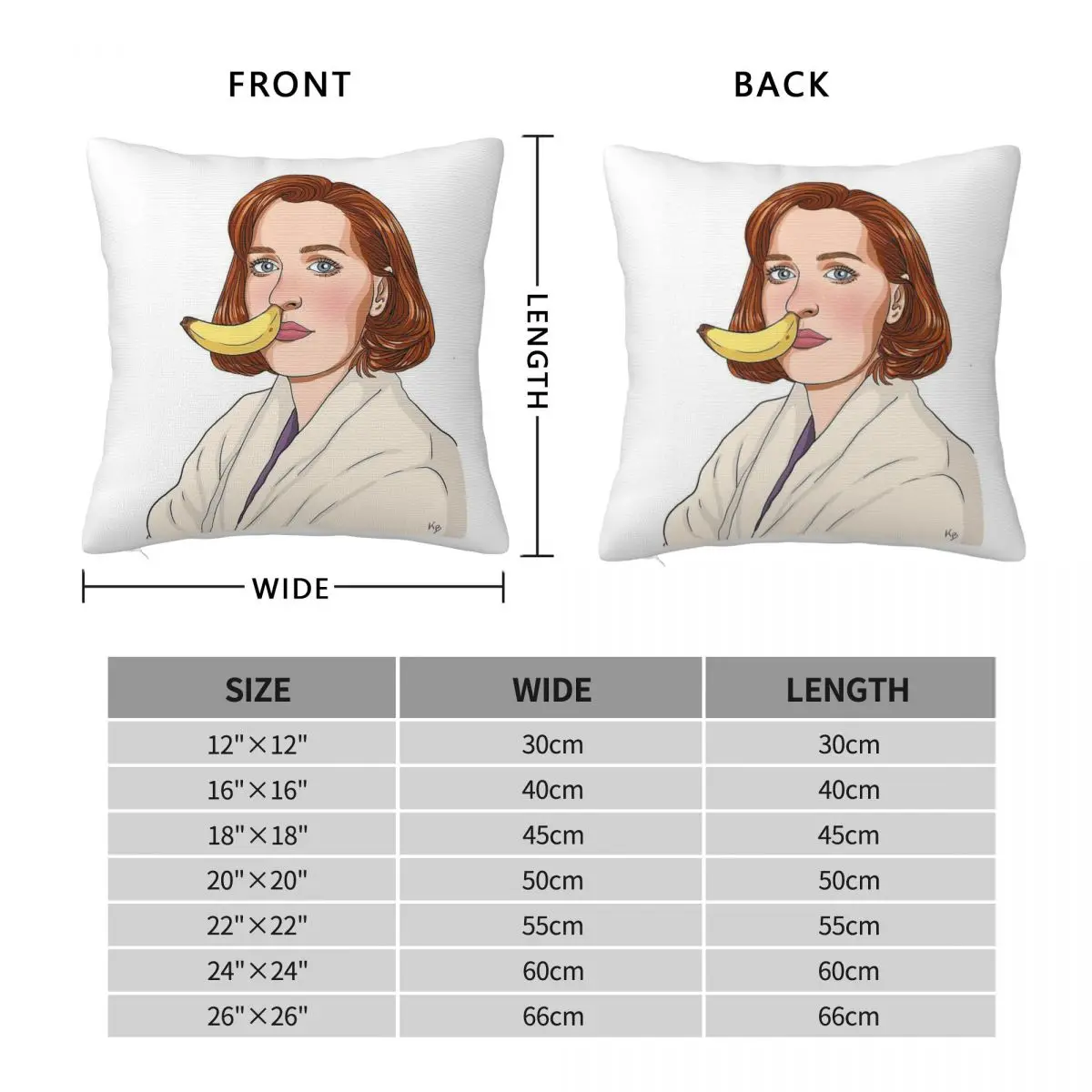 جيليان أندرسون الموز الأنف ساحة المخدة البوليستر الكتان المخملية الإبداعية البريدي وسادة رمية مزخرفة كيس السرير 45x45 #2