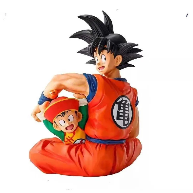 Bandai Dragon Ball Anime Figure Son Goku Son Gohan Father-son Hugging Posture Model Doll Figurines Gifts Desktop Ornaments Toy