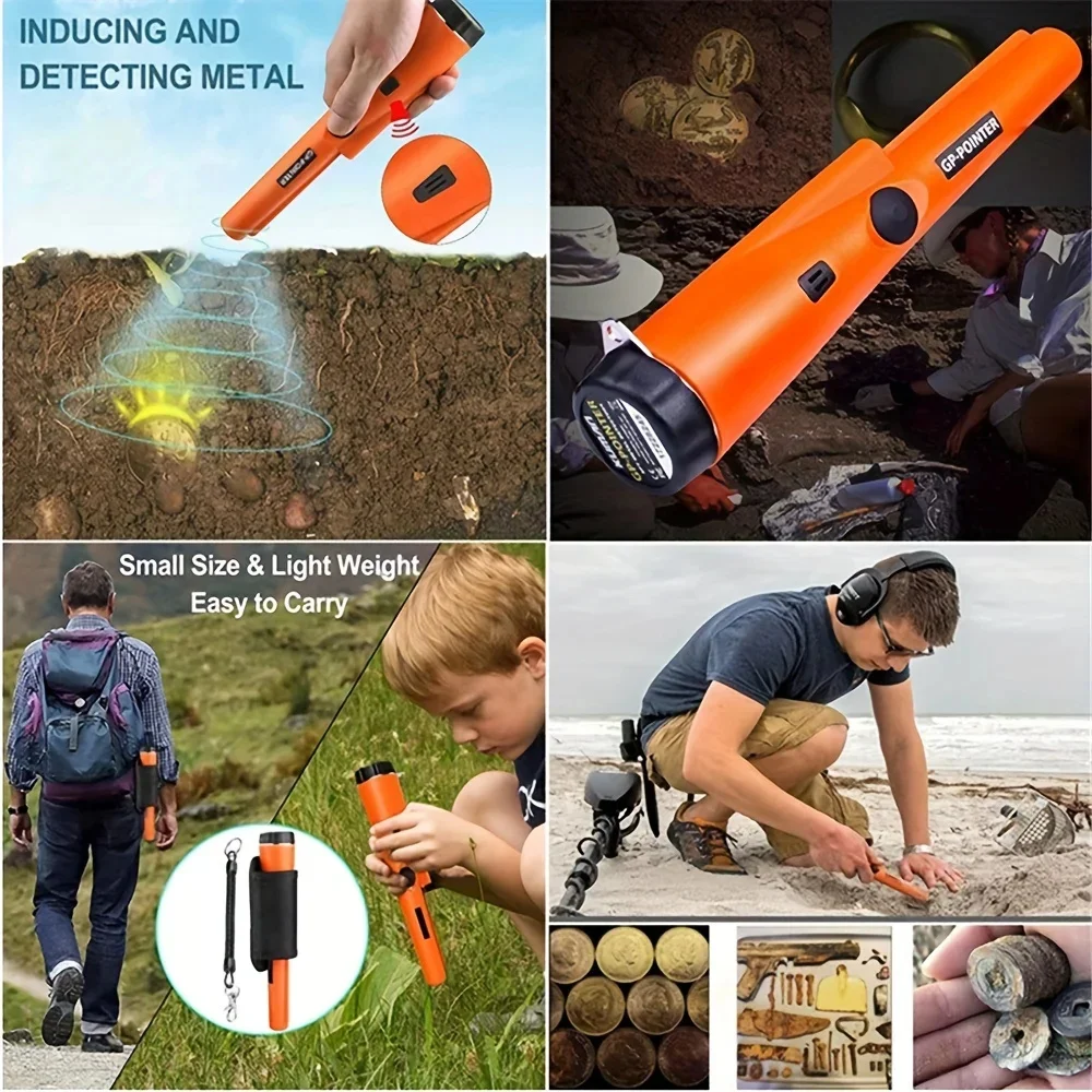 Handheld Metal Detector GP-pointer Waterproof Pinpointing For Treasure Search Positioning Rod Detecting With Bracelet LED Lights