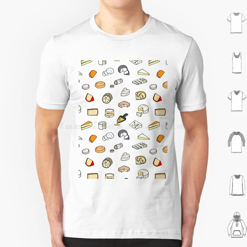 Camiseta con estampado de queso de gran tamaño, 100% algodón, diseño de queso, amor, crema de queso, Roquefort Emmental, escurridor, Golden Mount County