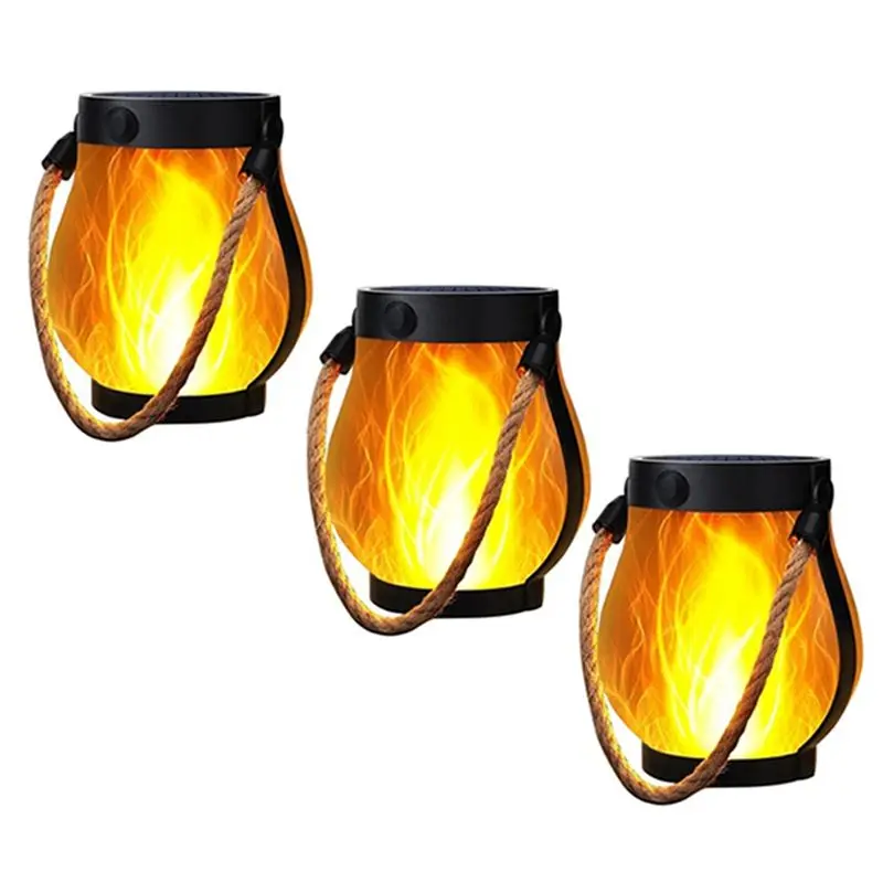 ABUP-Solar Flame Lantern With Dual Charging Modes For Garden Or Yard Decor Decorative Hanging Lamp