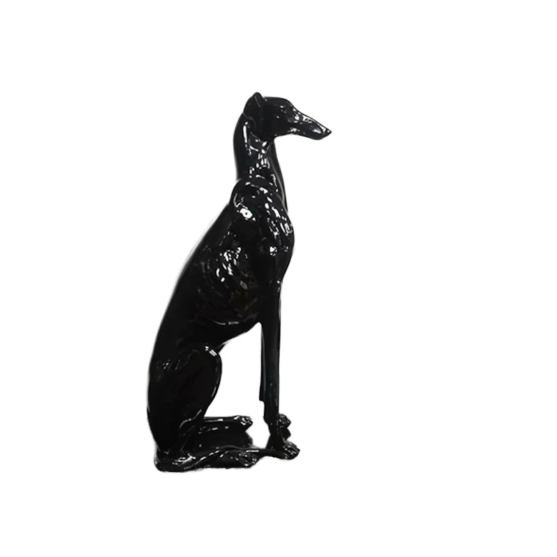 Custom Modern Home Living Room Decoration Giant Greyhound Dog Sculpture 3D Resin Hound Statue Window Display Props
