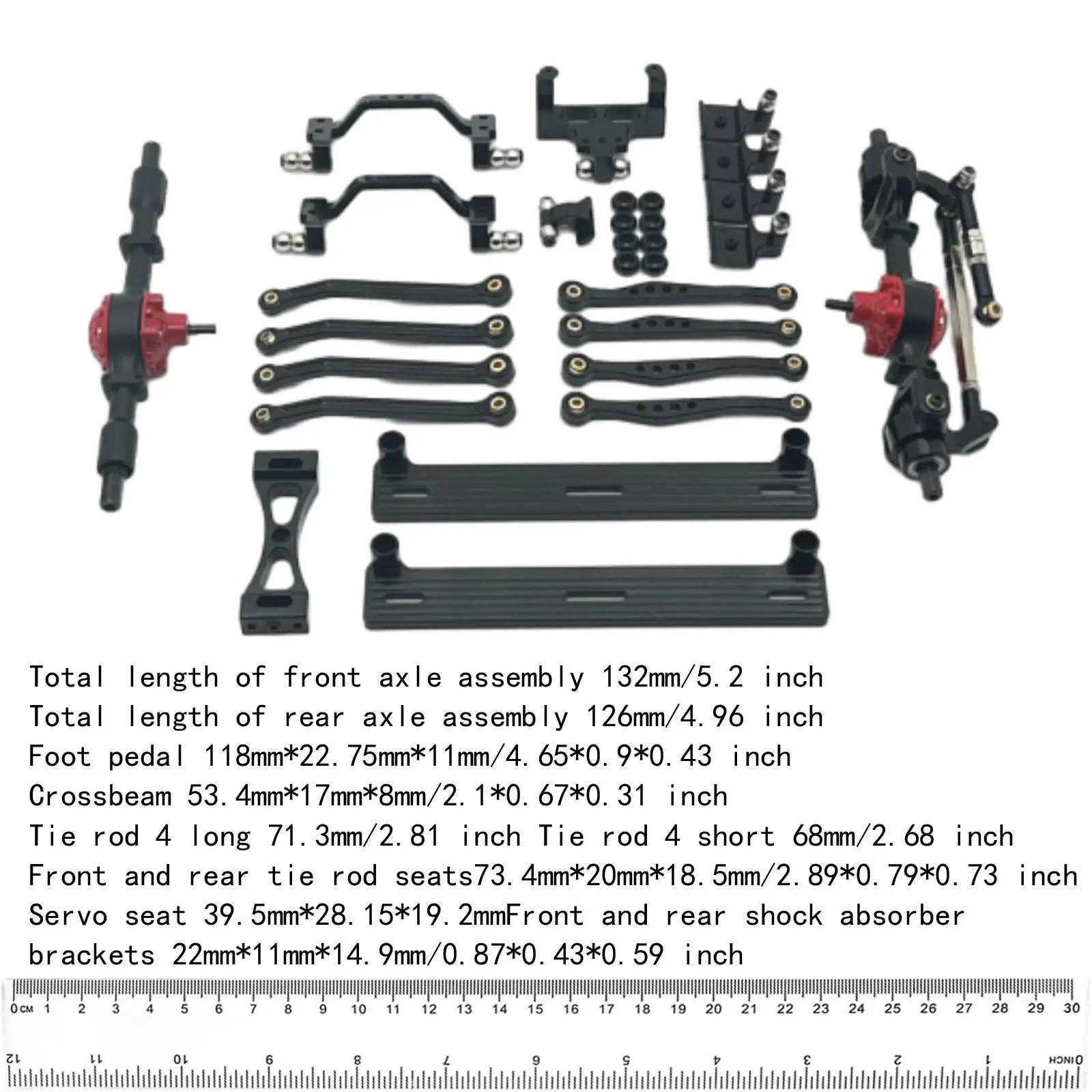 金属クロスビームアップグレードキット,フロントとリア,c64 rcカー用ステアリングサーボマウント,トラック修理部品,日曜大工部品