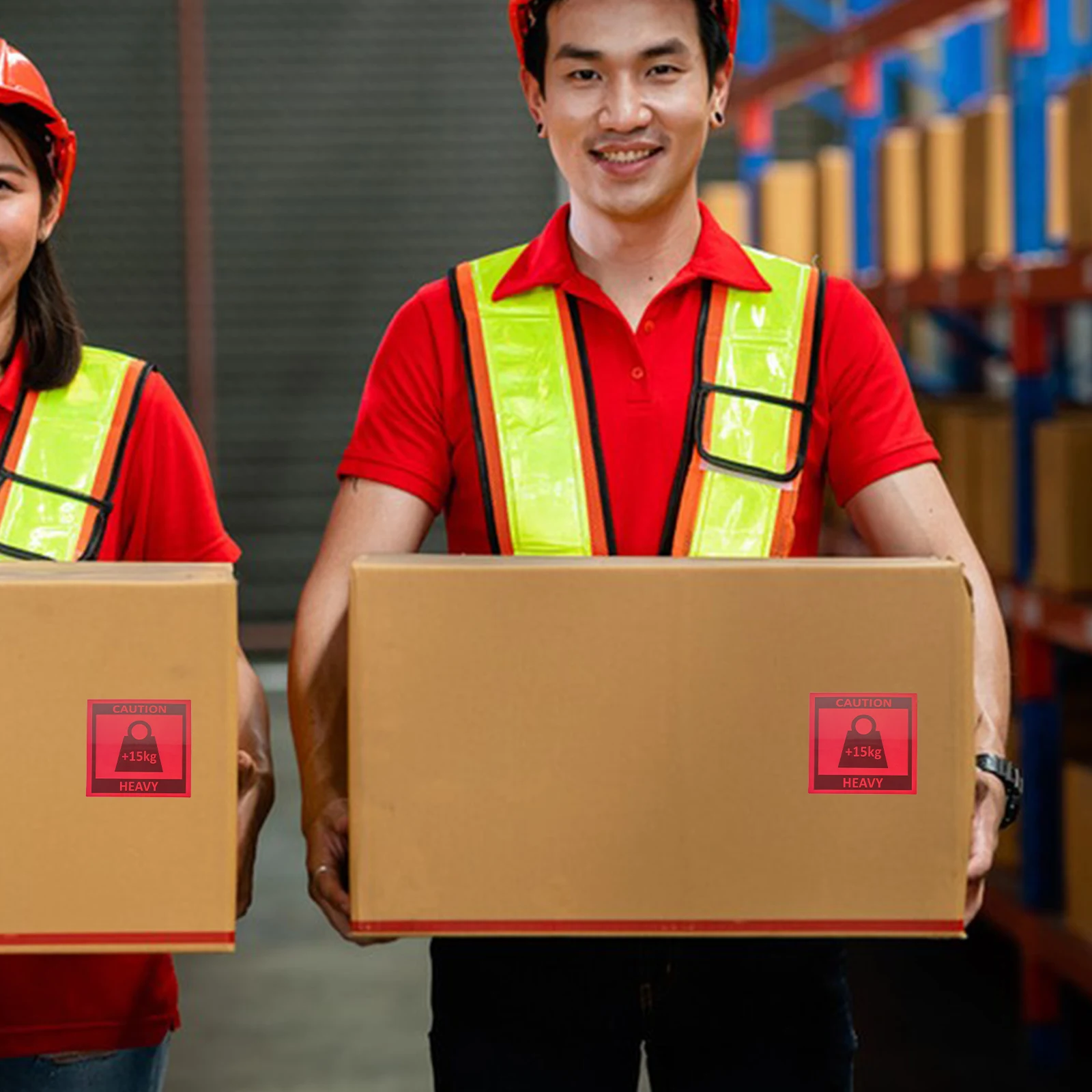 

1pcs Heavy Labels 80x80mm Team Lift Heavy Package Label Shipping Moving Stickers Team Lift Label Suitable Logistics Packaging