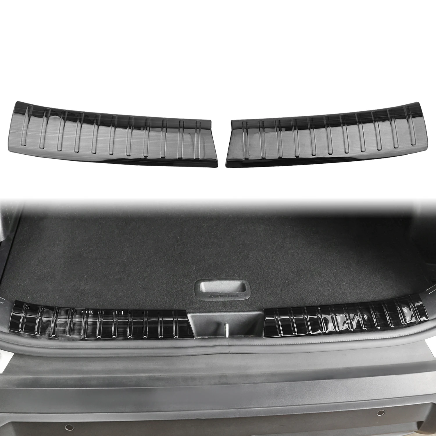 

For Hyundai Kona SX2 2024 2025 2026 Steel Rear Trunk Inner Bumper Protector Guard Sill Plate Cover Trim 2pcs