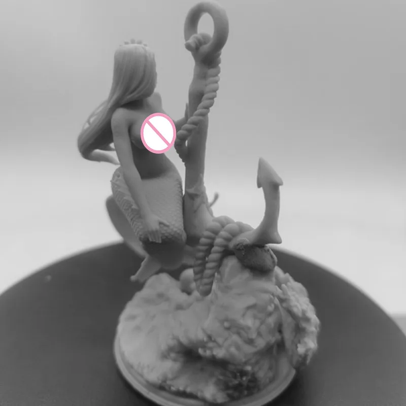 Figura in resina fai da te sirena scala 1/24 75mm figurine assemblare miniature modello kit smontato non verniciato Diorama giocattoli